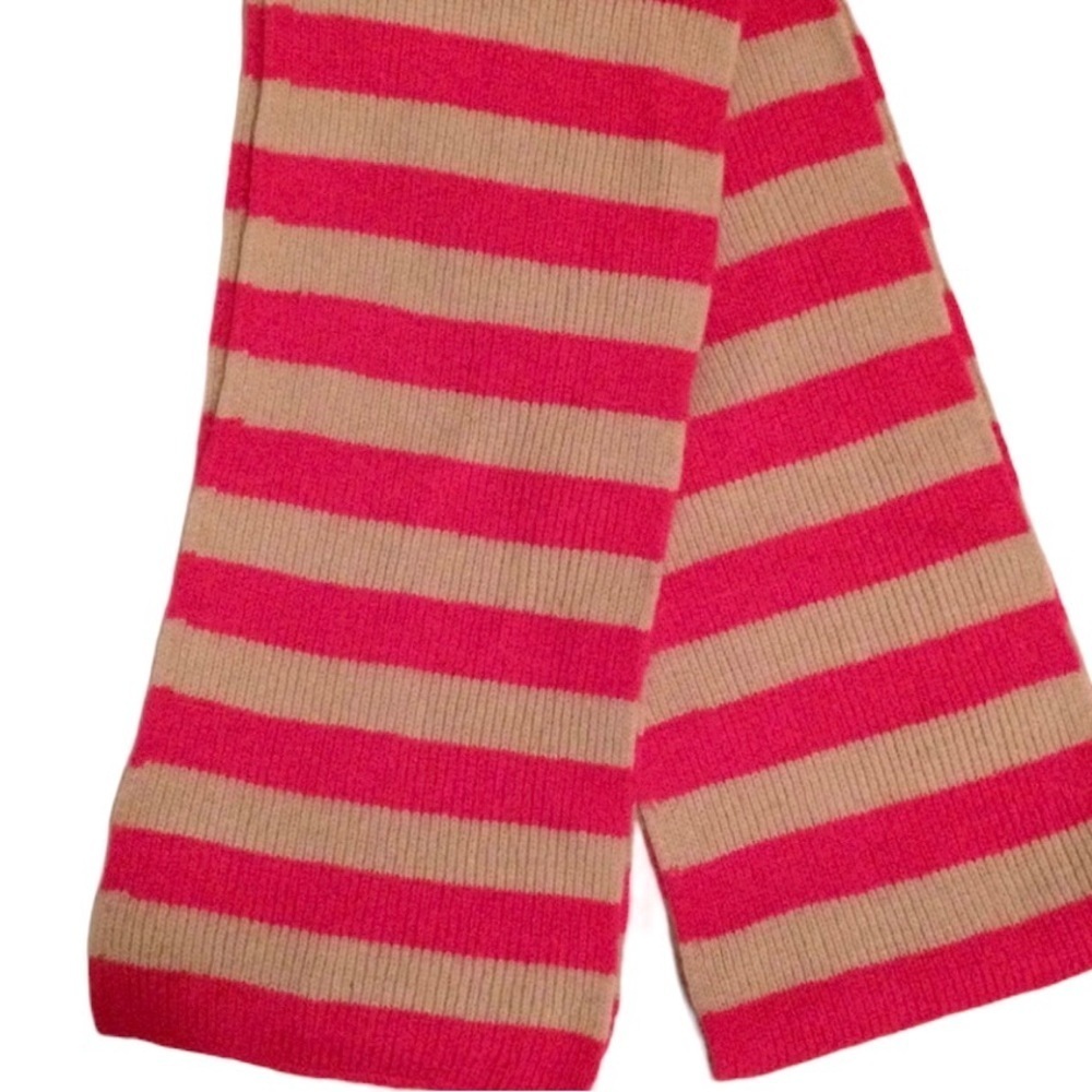 GAP STRIPED SCARF WOOL ANGORD BLEND PINK CAMEL PREPPY